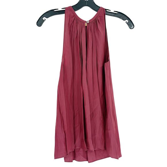 RAMY BROOK Top NEW Size S Red Cabernet Piper V-Neck Tank $265 Crepe Sleeveless - Picture 2 of 4